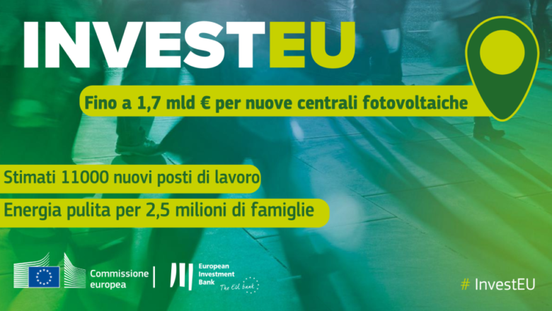 InvestEU: dalla Banca europea per gli investimenti 1,7 miliardi di € di finanziamenti per la costruzione di nuove centrali solari in Spagna, Italia e Portogallo